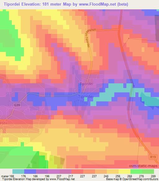 Tipordei,Moldova Elevation Map