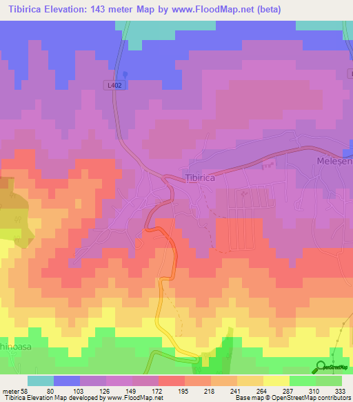 Tibirica,Moldova Elevation Map