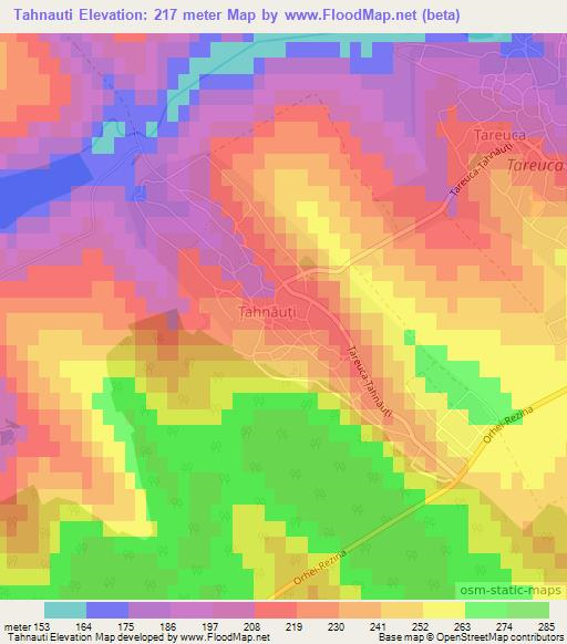 Tahnauti,Moldova Elevation Map