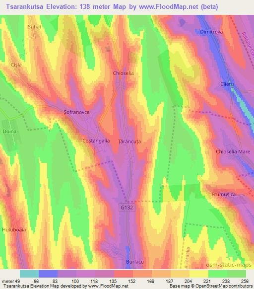 Tsarankutsa,Moldova Elevation Map