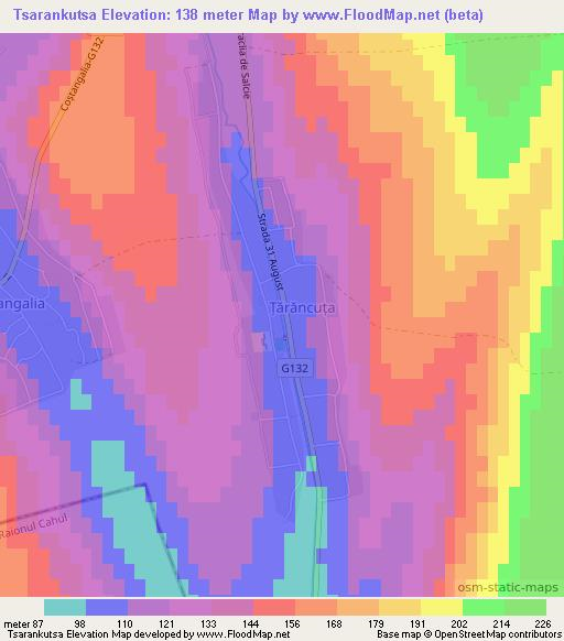 Tsarankutsa,Moldova Elevation Map