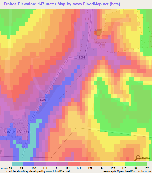 Troitca,Moldova Elevation Map