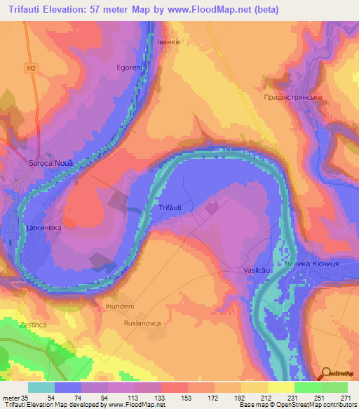 Trifauti,Moldova Elevation Map