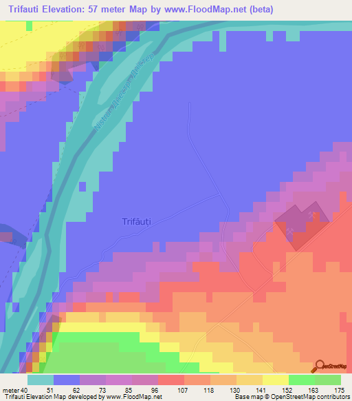 Trifauti,Moldova Elevation Map