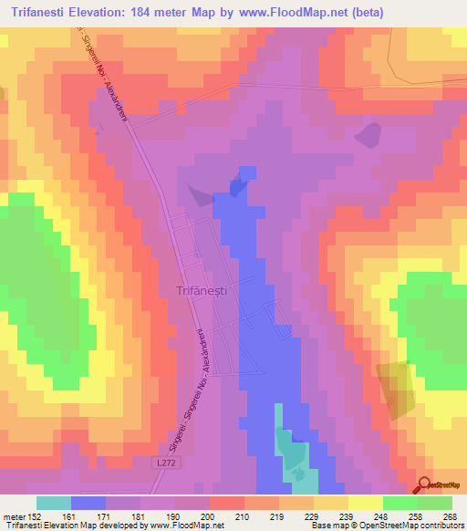 Trifanesti,Moldova Elevation Map