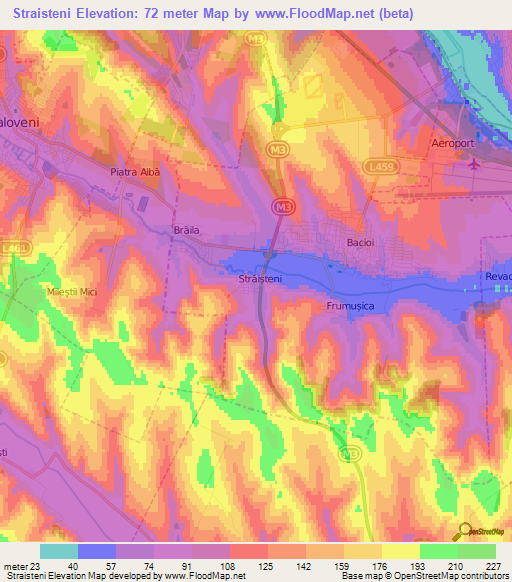 Straisteni,Moldova Elevation Map