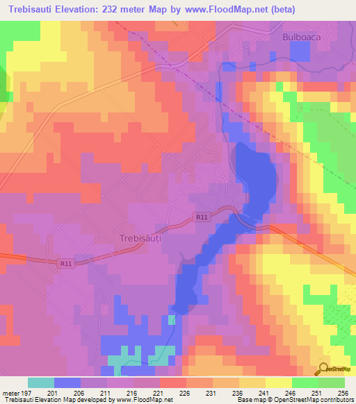 Trebisauti,Moldova Elevation Map