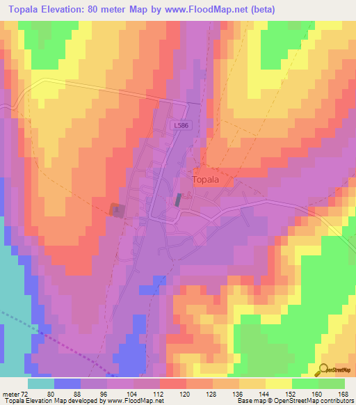 Topala,Moldova Elevation Map