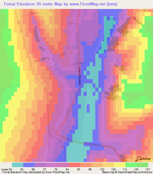 Tomai,Moldova Elevation Map