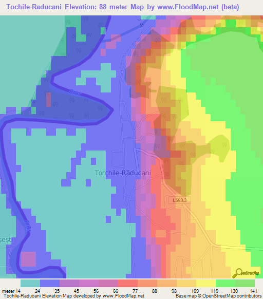 Tochile-Raducani,Moldova Elevation Map