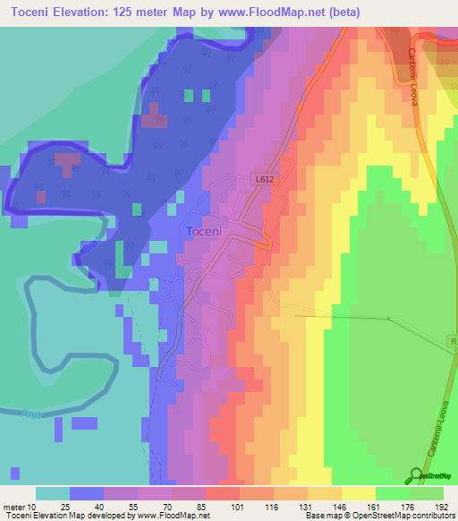 Toceni,Moldova Elevation Map