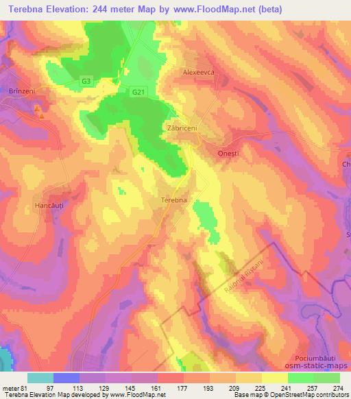 Terebna,Moldova Elevation Map