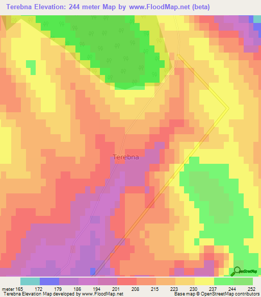 Terebna,Moldova Elevation Map