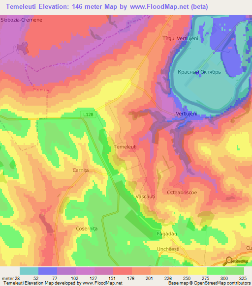 Temeleuti,Moldova Elevation Map