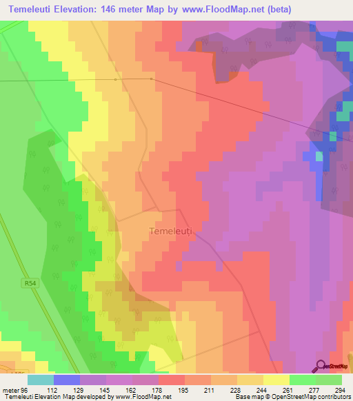 Temeleuti,Moldova Elevation Map