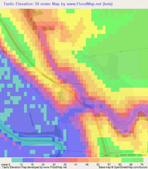 Taslic,Moldova Elevation Map