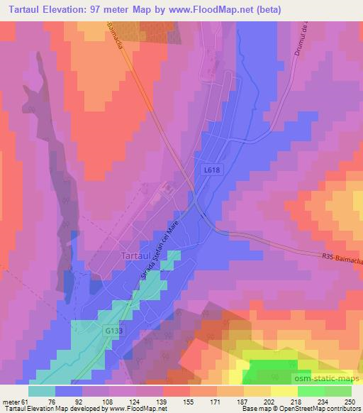 Tartaul,Moldova Elevation Map