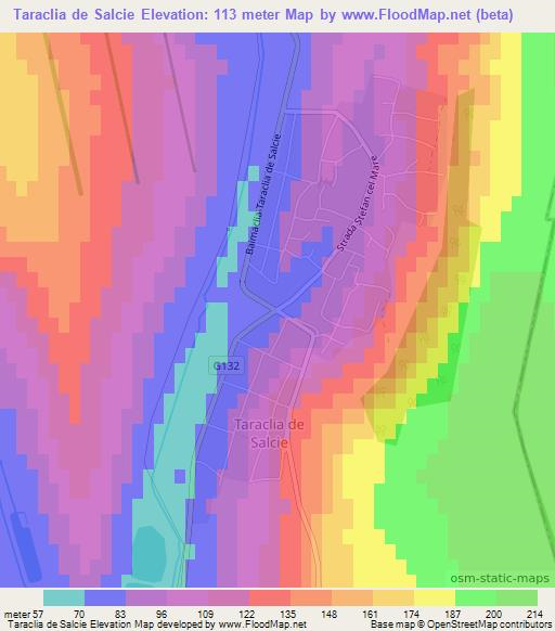 Taraclia de Salcie,Moldova Elevation Map