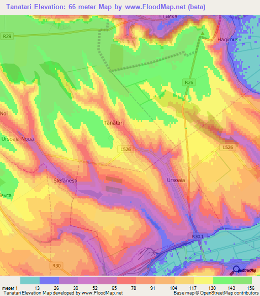 Tanatari,Moldova Elevation Map