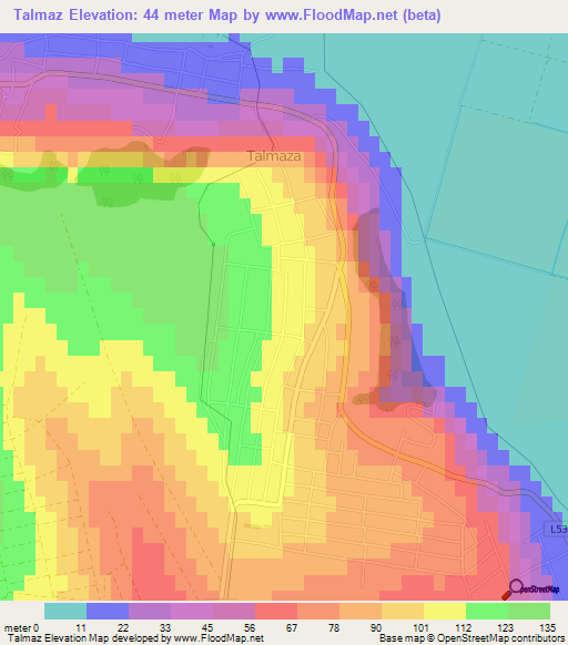 Talmaz,Moldova Elevation Map