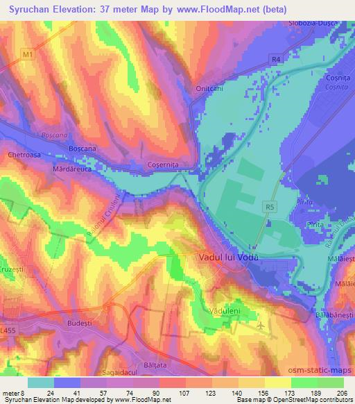 Syruchan,Moldova Elevation Map