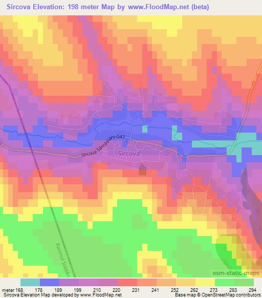 Sircova,Moldova Elevation Map