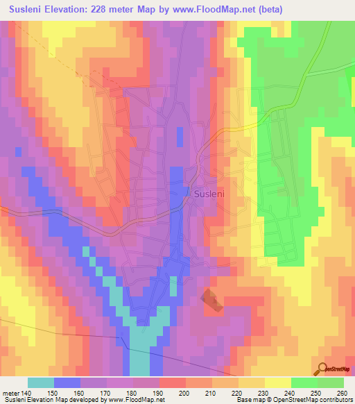 Susleni,Moldova Elevation Map