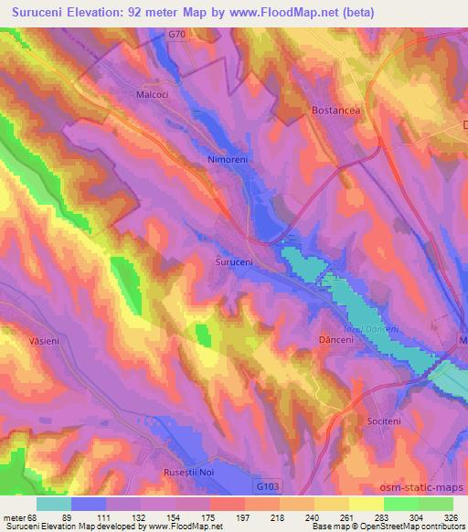 Suruceni,Moldova Elevation Map