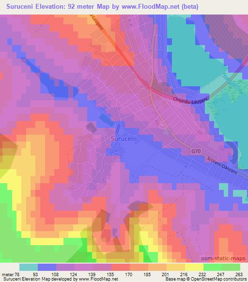 Suruceni,Moldova Elevation Map