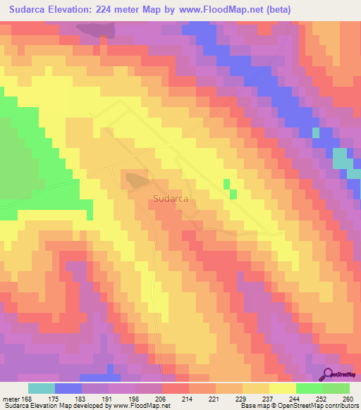 Sudarca,Moldova Elevation Map