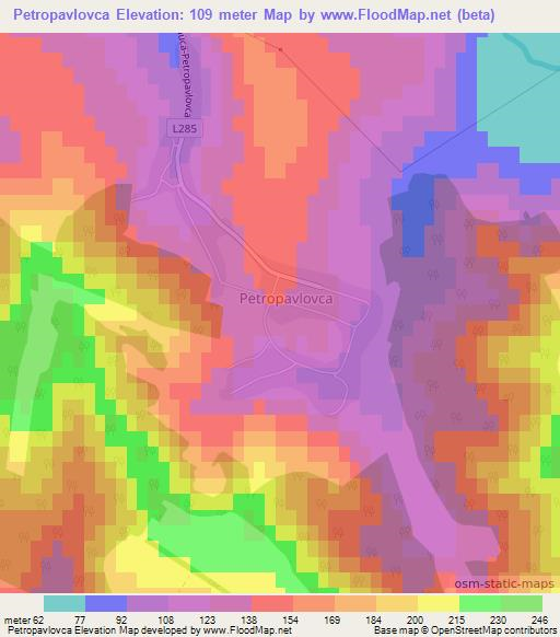 Petropavlovca,Moldova Elevation Map