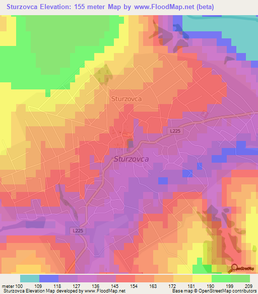 Sturzovca,Moldova Elevation Map