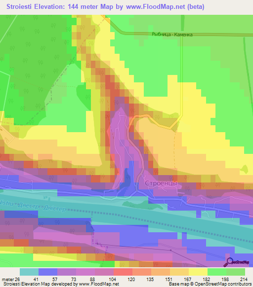 Stroiesti,Moldova Elevation Map