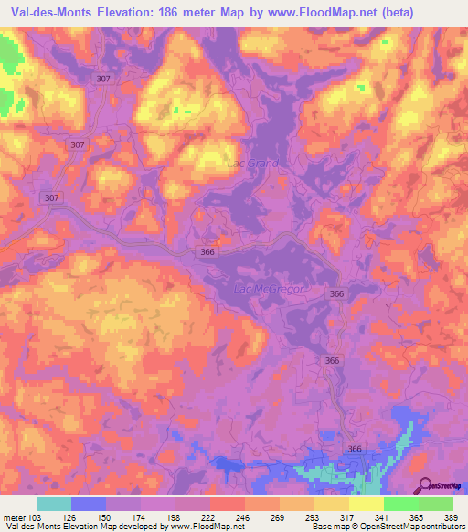 Val-des-Monts,Canada Elevation Map