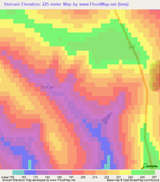 Stoicani,Moldova Elevation Map