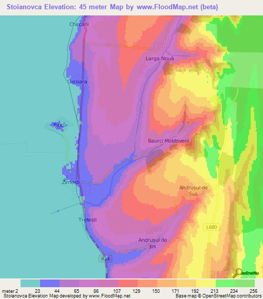 Stoianovca,Moldova Elevation Map