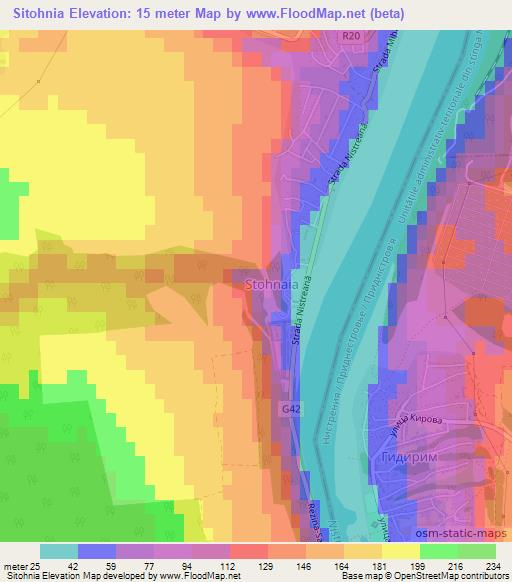 Sitohnia,Moldova Elevation Map