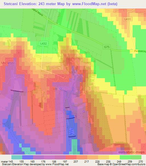 Stetcani,Moldova Elevation Map