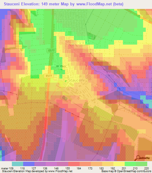 Stauceni,Moldova Elevation Map