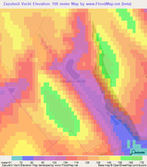 Zazulenii Vechi,Moldova Elevation Map