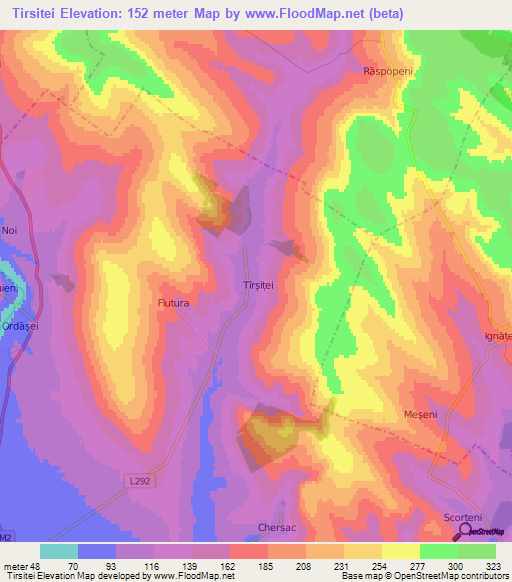 Tirsitei,Moldova Elevation Map