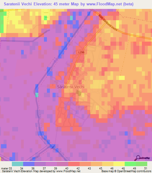 Saratenii Vechi,Moldova Elevation Map