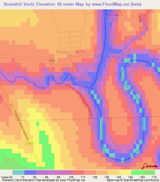 Rosieticii Vechi,Moldova Elevation Map