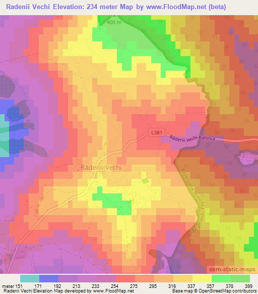 Radenii Vechi,Moldova Elevation Map