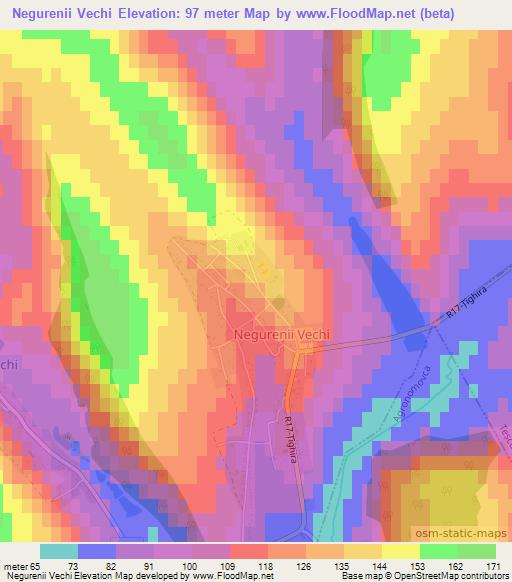 Negurenii Vechi,Moldova Elevation Map