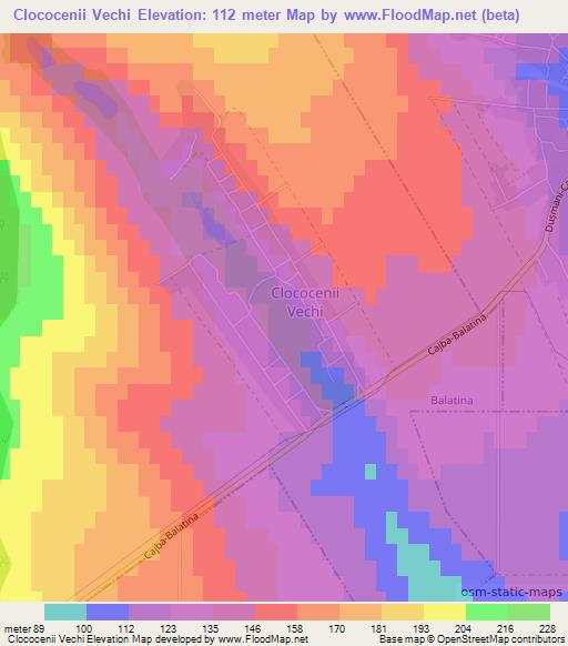 Clococenii Vechi,Moldova Elevation Map