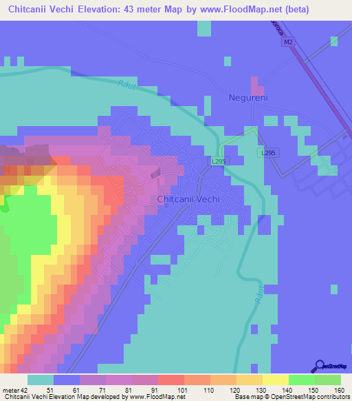 Chitcanii Vechi,Moldova Elevation Map