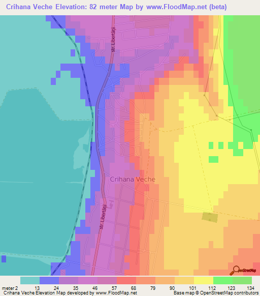 Crihana Veche,Moldova Elevation Map