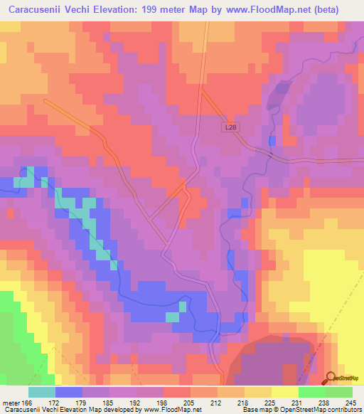 Caracusenii Vechi,Moldova Elevation Map