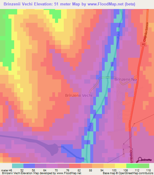 Brinzenii Vechi,Moldova Elevation Map